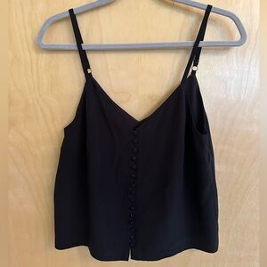 Madewell Black V-Neck Button-Up Camisole, Size 0